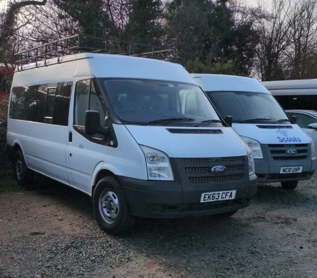Image showing scout minibuses belonging to the 2nd Acomb Scout Group.